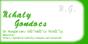 mihaly gondocs business card